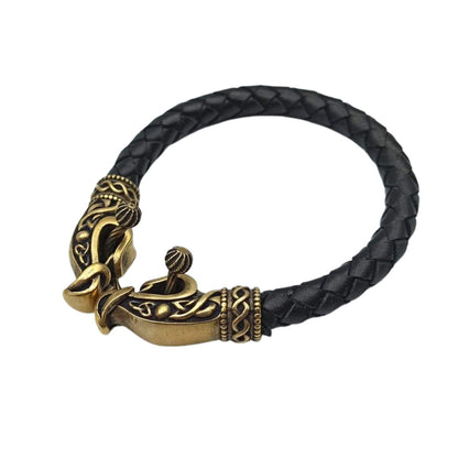 Norse dragon leather bracelet 6 inch | 15 Cm  