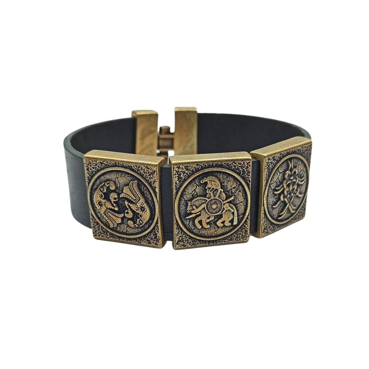 Odin leather wrist cuff bracelet