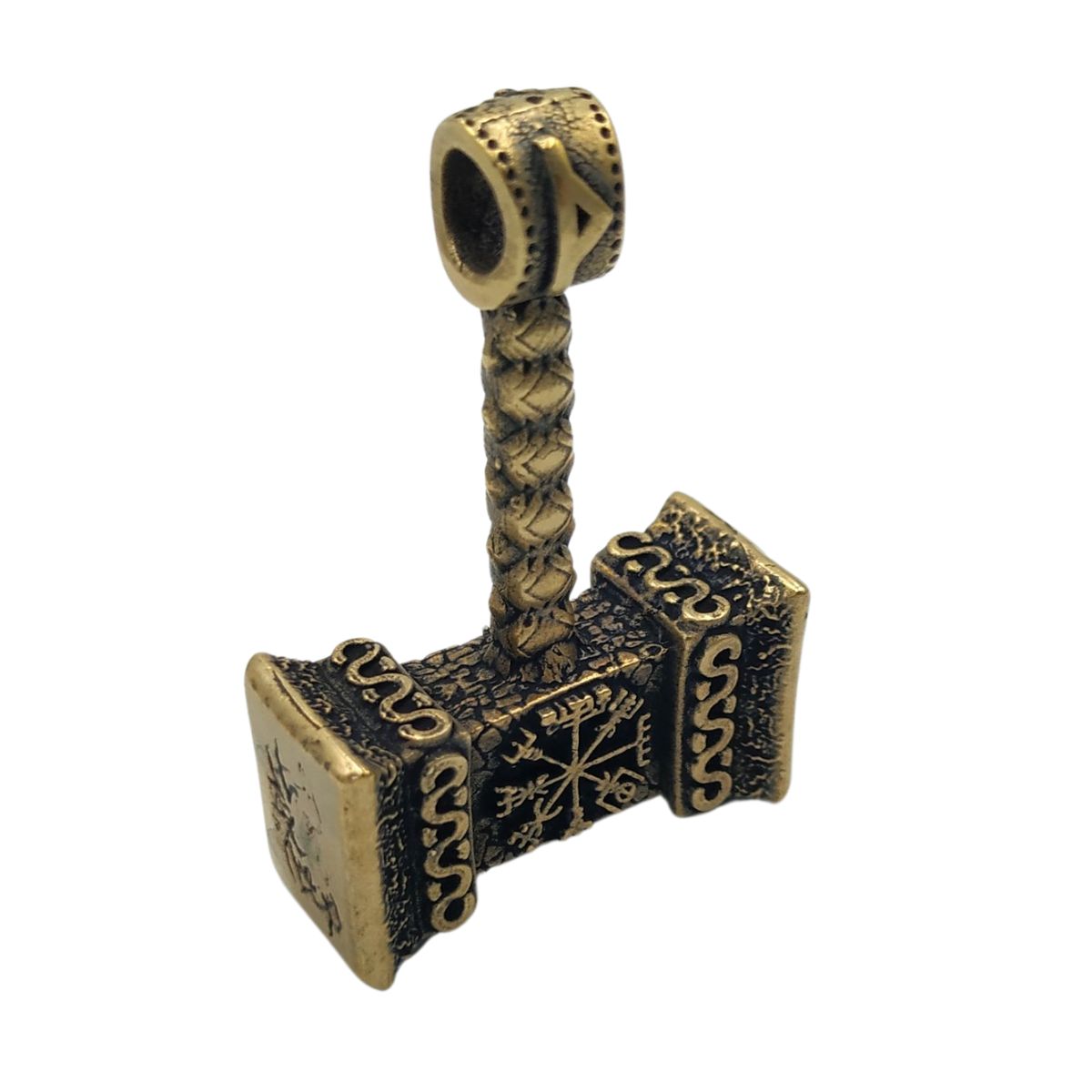 Mjolnir with runes bronze pendant Only pendant  