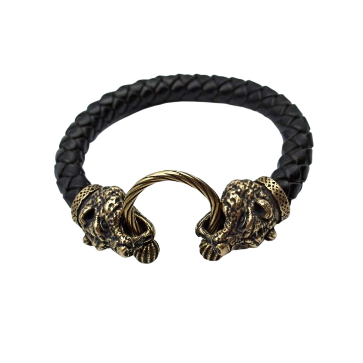 Bear head leather bracelet