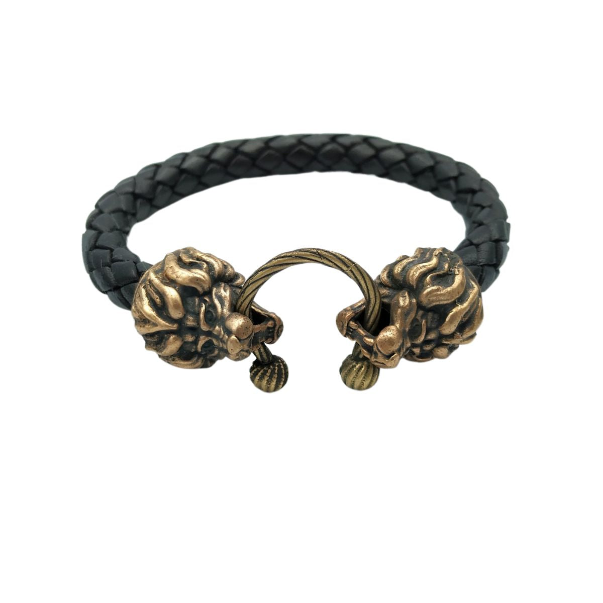 Lion head leather bracelet 6 inch | 15 Cm  