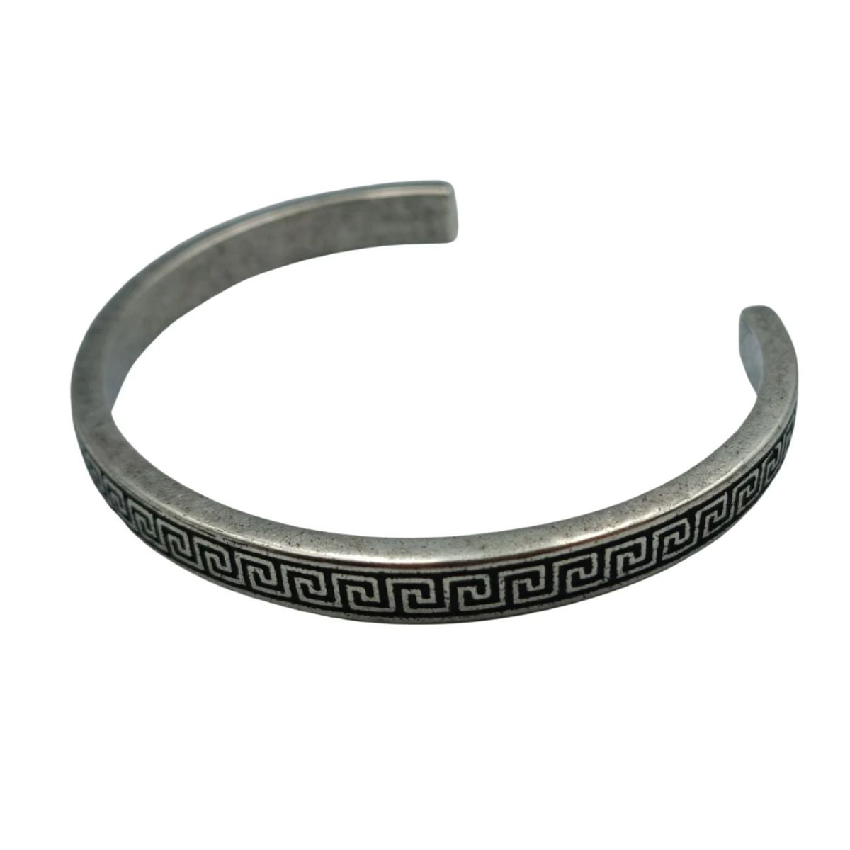 Greek cuff bracelet Bronze with silver plating  