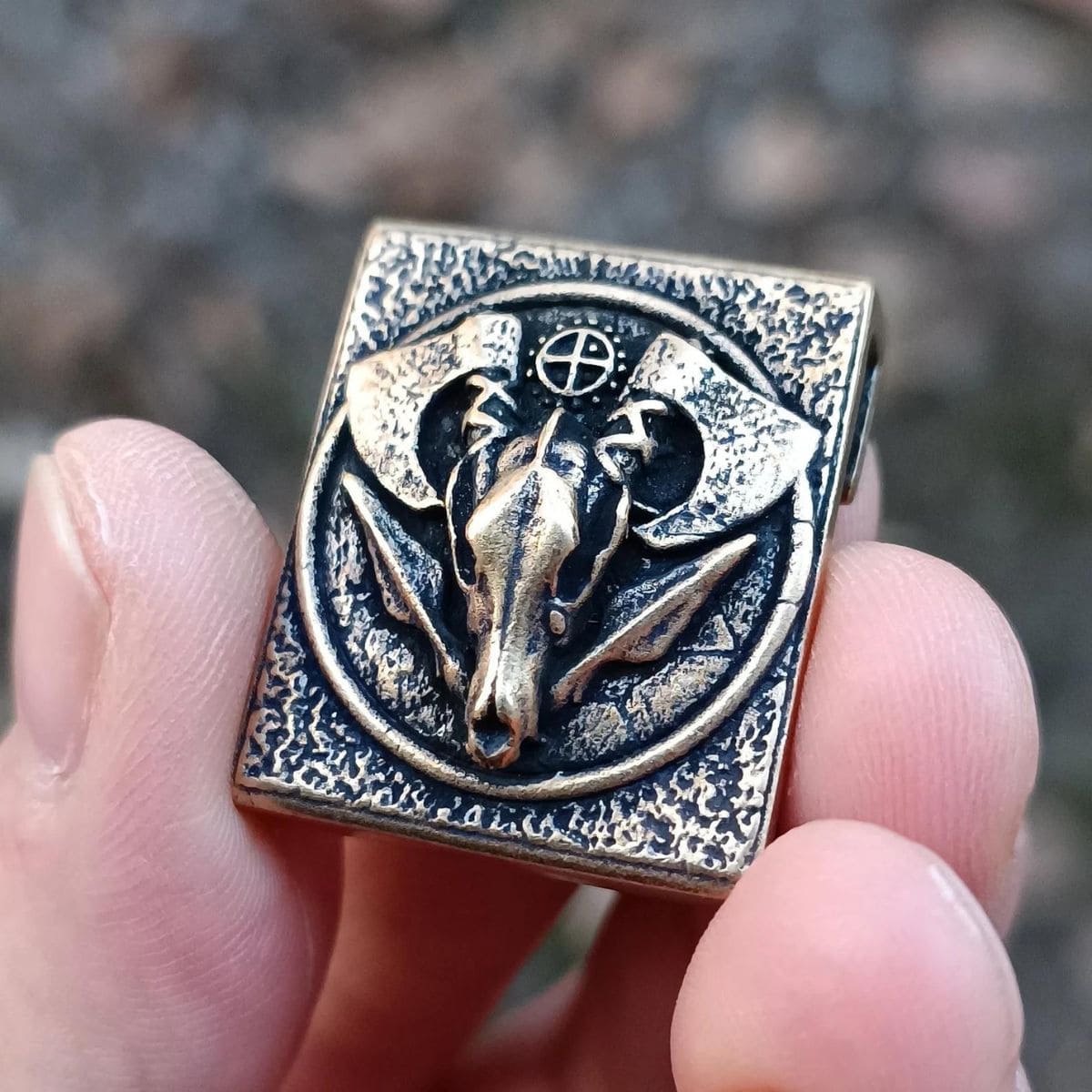 Norse wolf skull molle clip