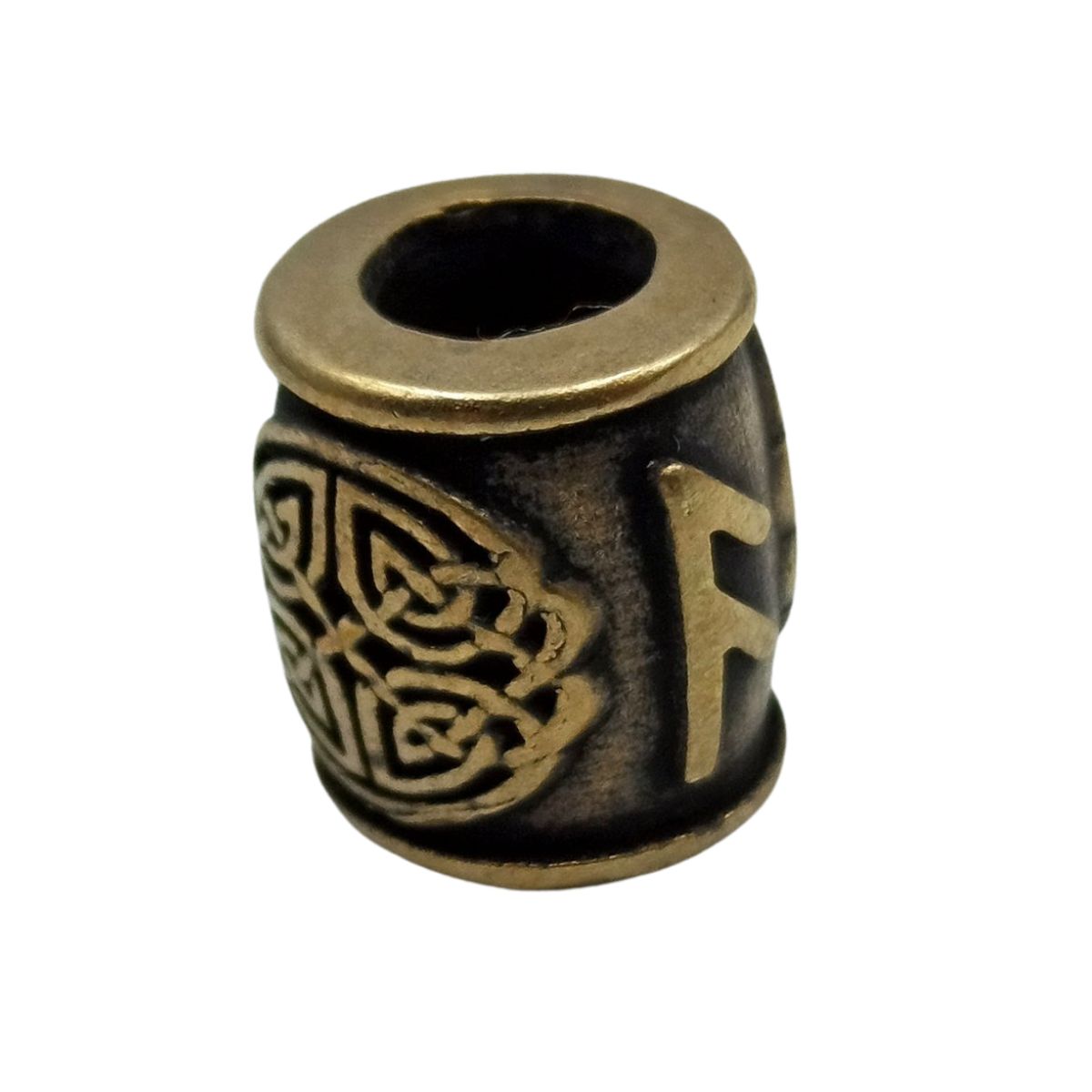 Ansuz rune bronze bead   