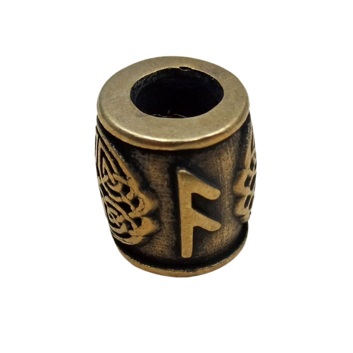 Ansuz rune bronze bead
