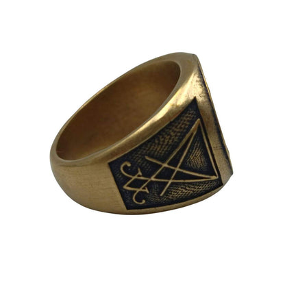 Baphomet sigil ring from bronze