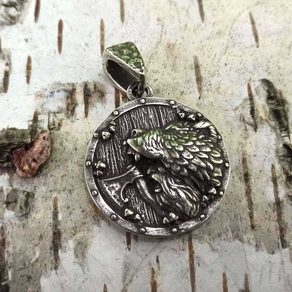 Berserker silver plated pendant