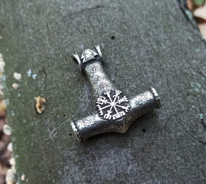 Hammer or Thor silver plated pendant