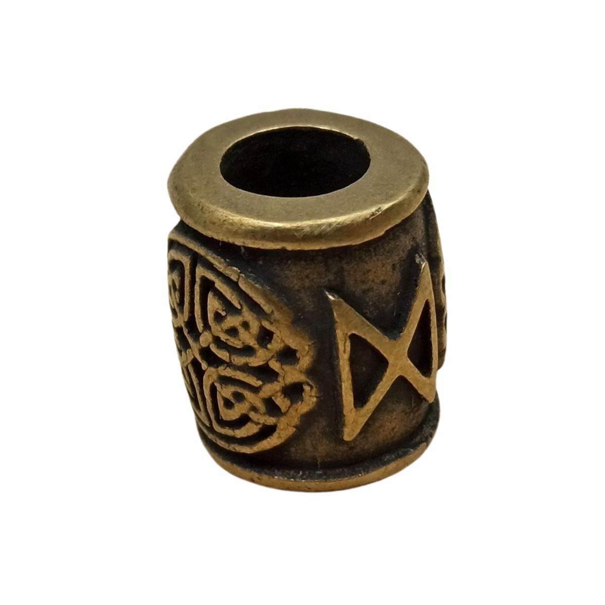 Dagaz rune bronze bead