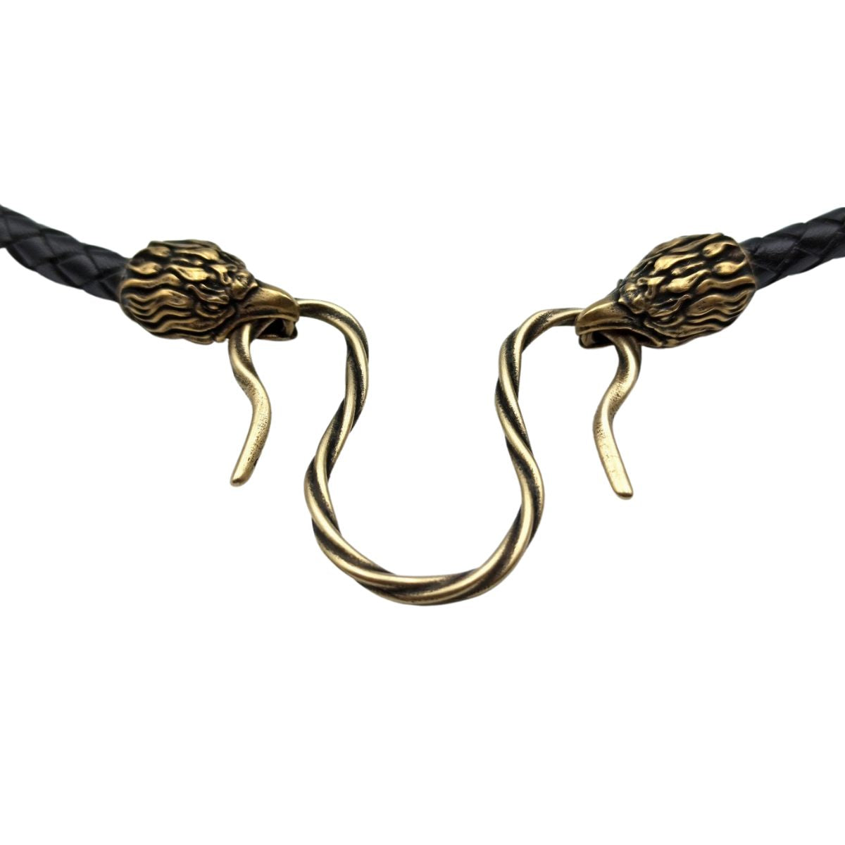 Eagle leather necklace with Bronze clasps