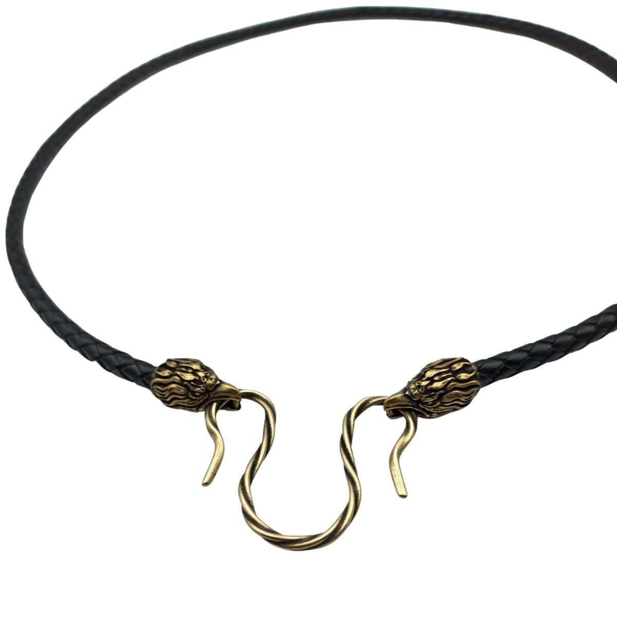 Eagle leather necklace with Bronze clasps