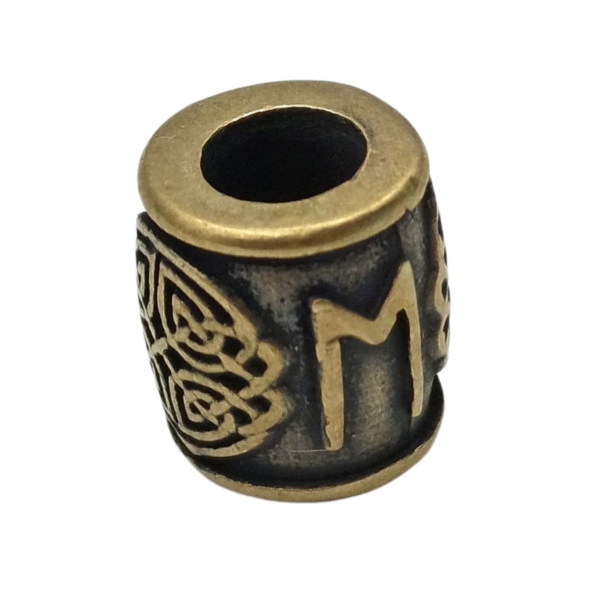 Ehwaz rune bronze bead