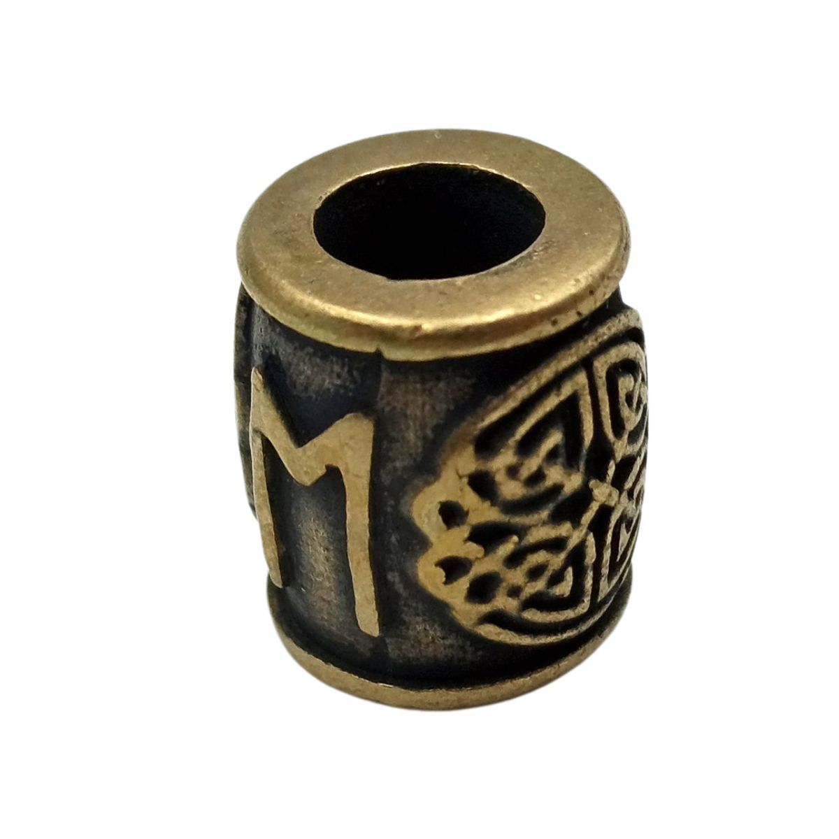 Ehwaz rune bronze bead   