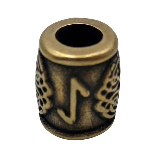 Eihwaz rune bronze bead   