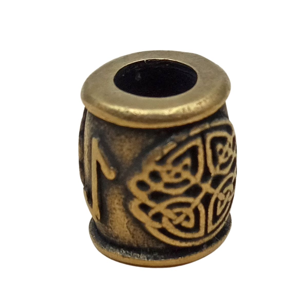 Eihwaz rune bronze bead