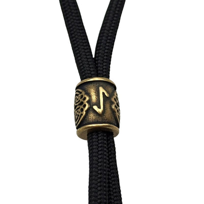 Eihwaz rune bronze bead
