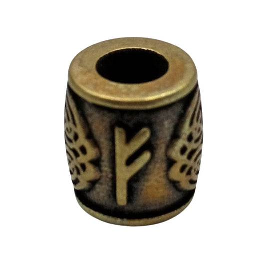 Fehu rune bead Bronze
