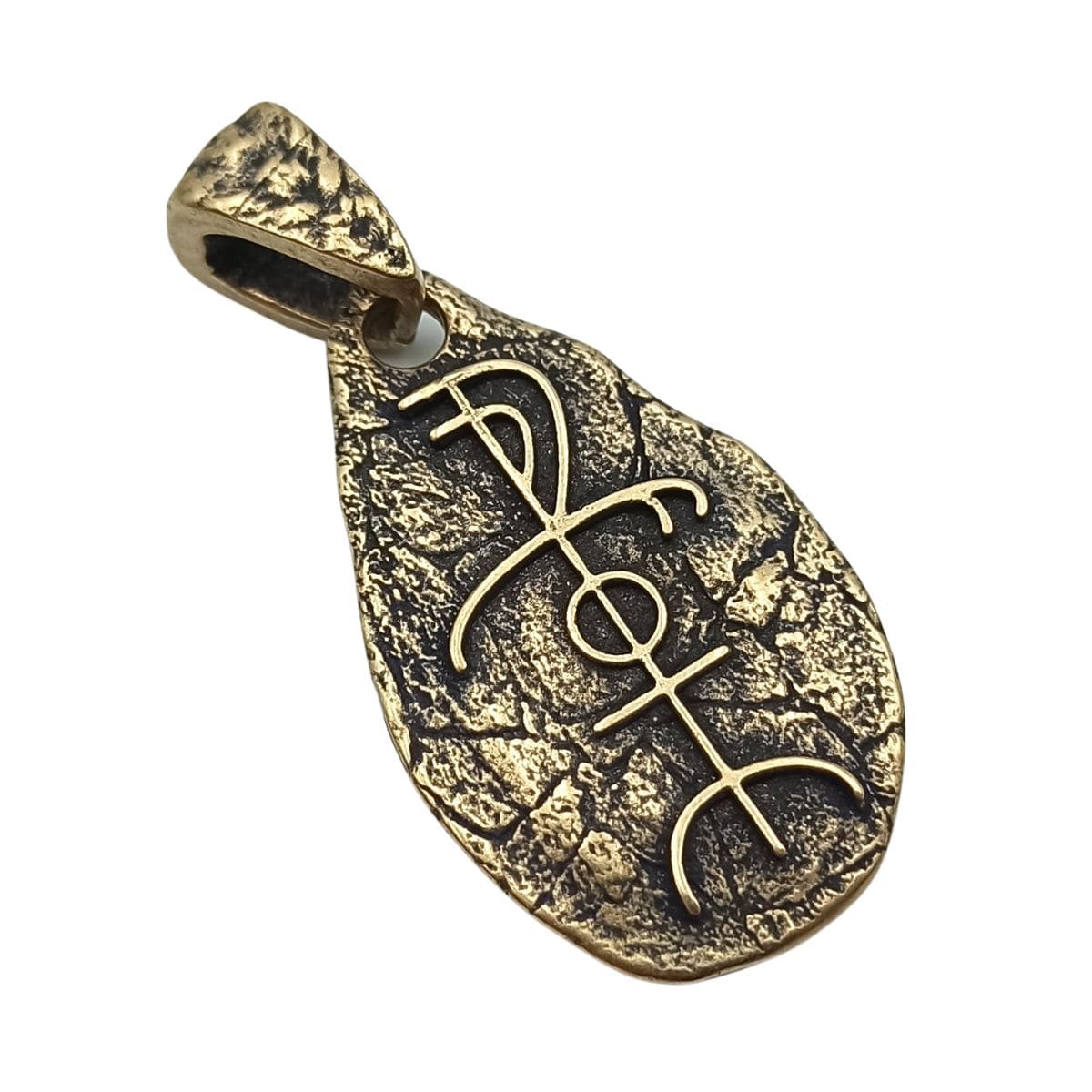 Freyr boar bronze rune pendant