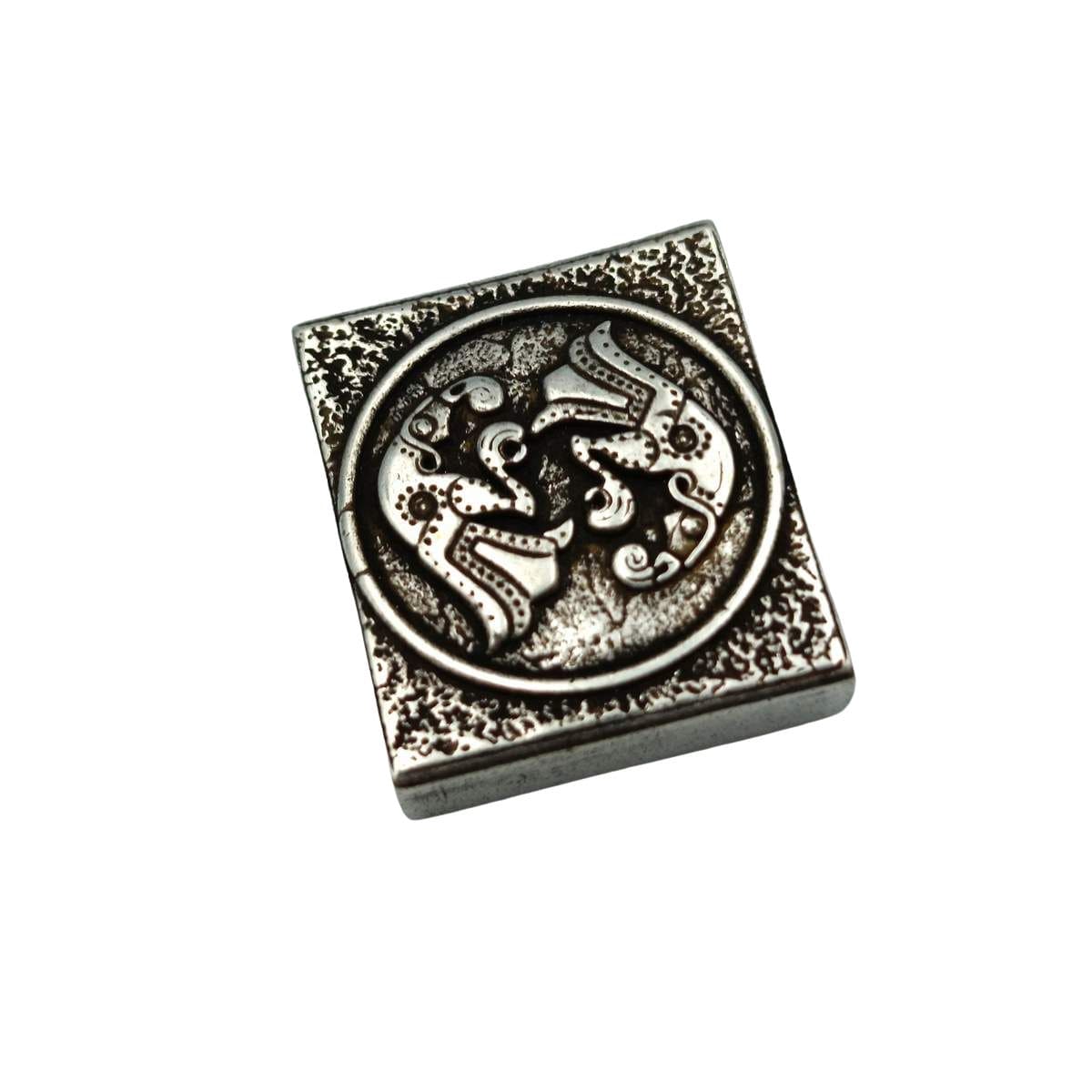 Germanic Ravens bronze Molle clip Silver plated bronze  