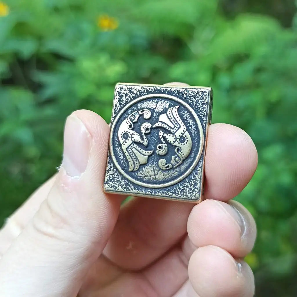 Germanic Ravens bronze Molle clip