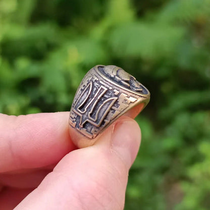 The Ghost of Kyiv signet ring from bronze