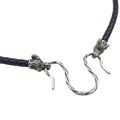 Thor`s goat leather necklace with Silver clasps