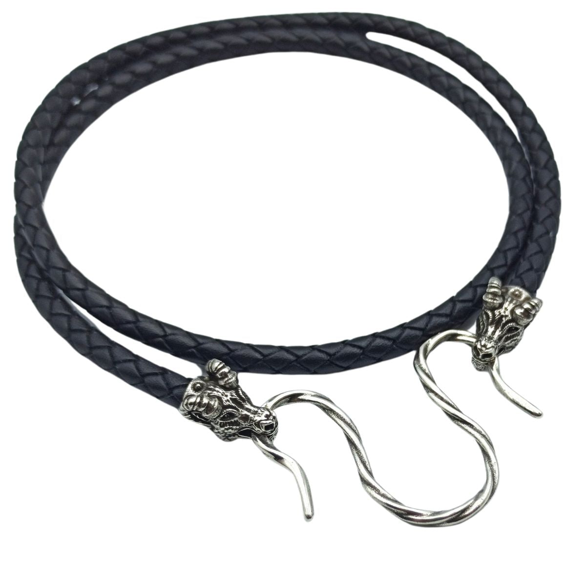 Thor`s goat leather necklace with Silver clasps