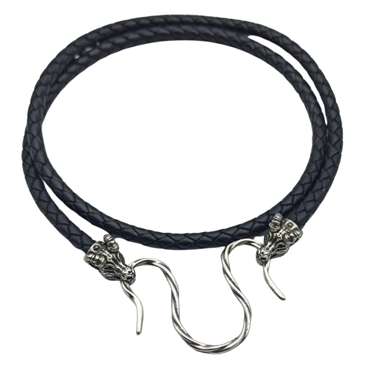 Thor`s goat leather necklace with Silver clasps   