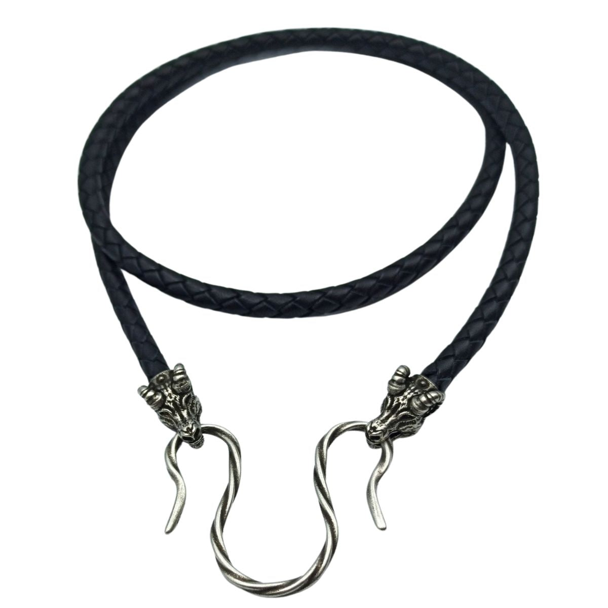 Thors Goats leather necklace with Silver plated clasps