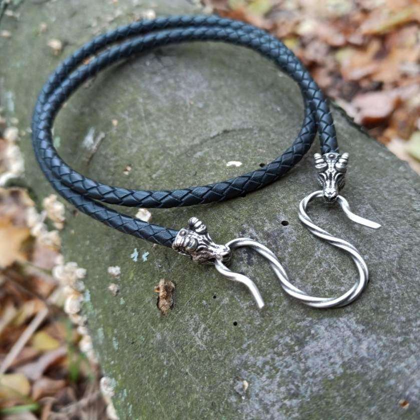 Viking Leather Necklace Cord, Leather Viking Necklace