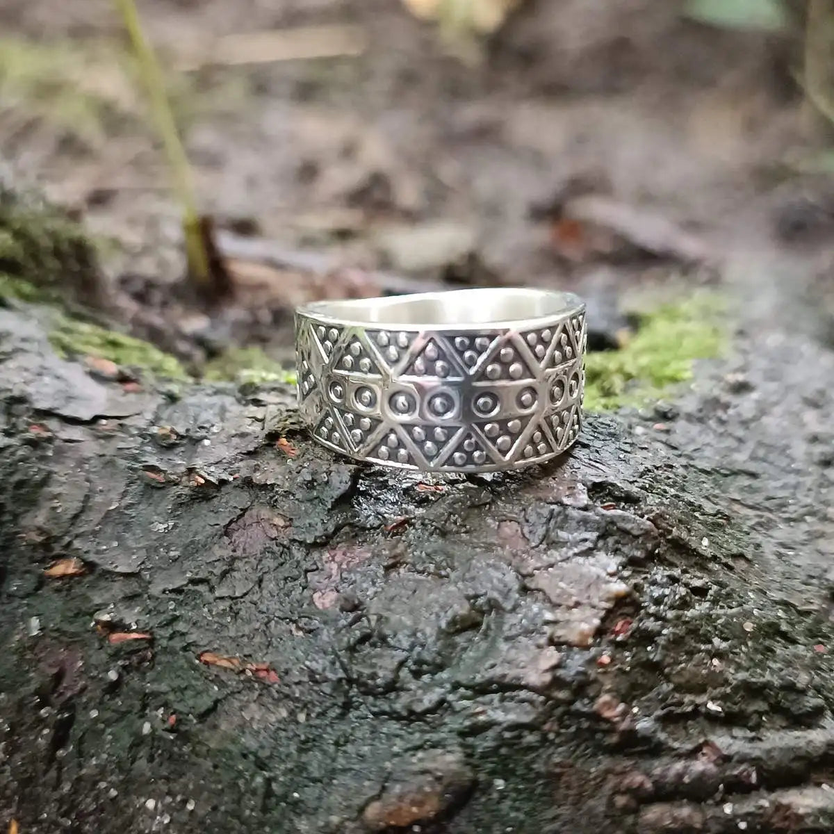 Bague viking de style ancien en argent