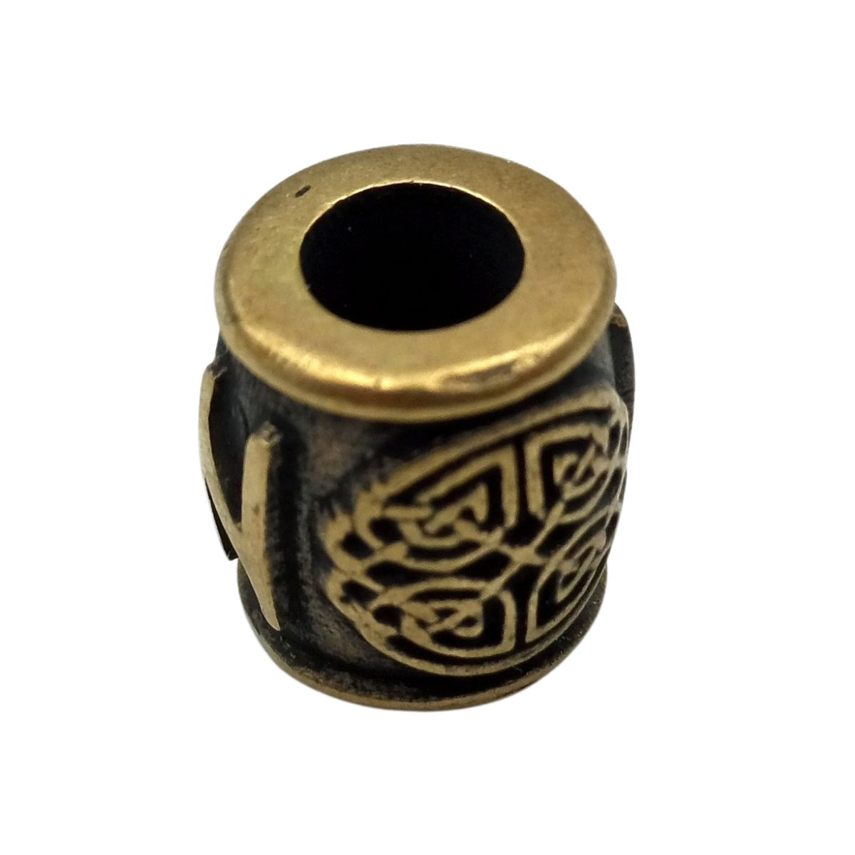Hagalaz rune bronze bead