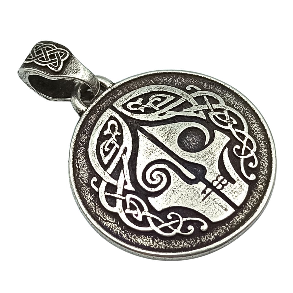 Hel goddess silver plated pendant   