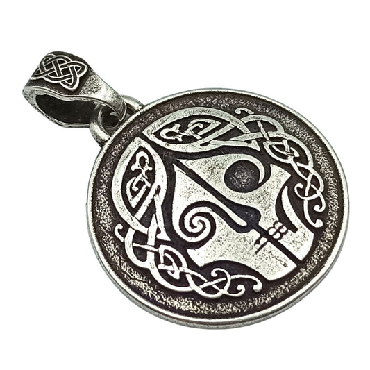 Hel goddess silver plated pendant