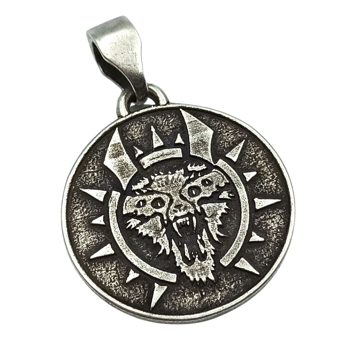 Hel goddess silver plated pendant   