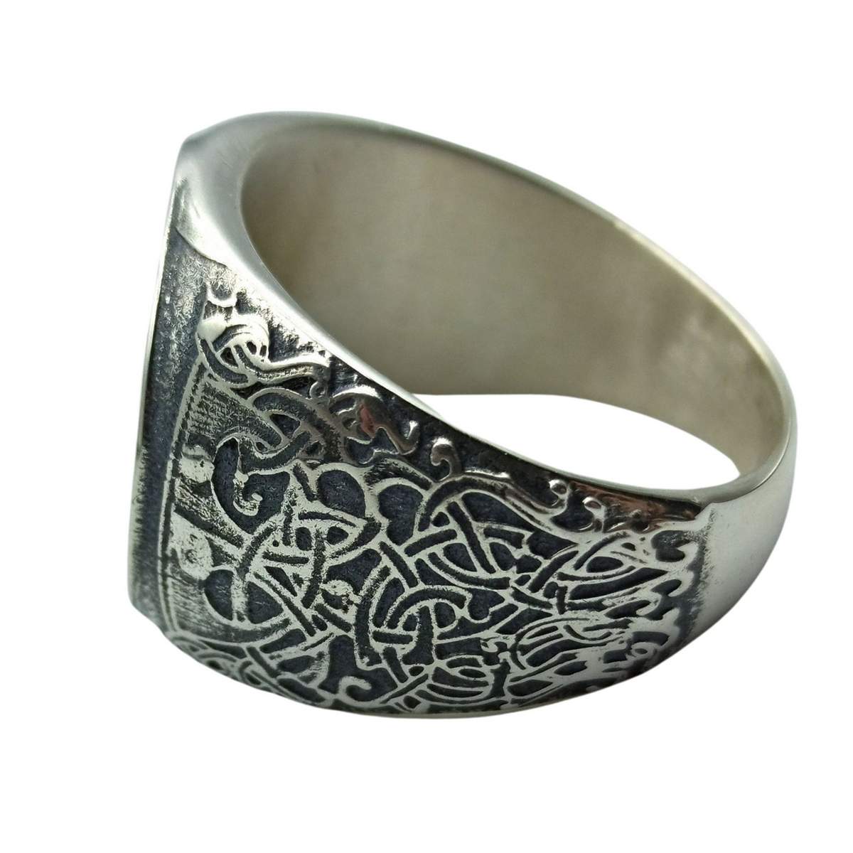 Aegishjalmur on viking shield silver ring