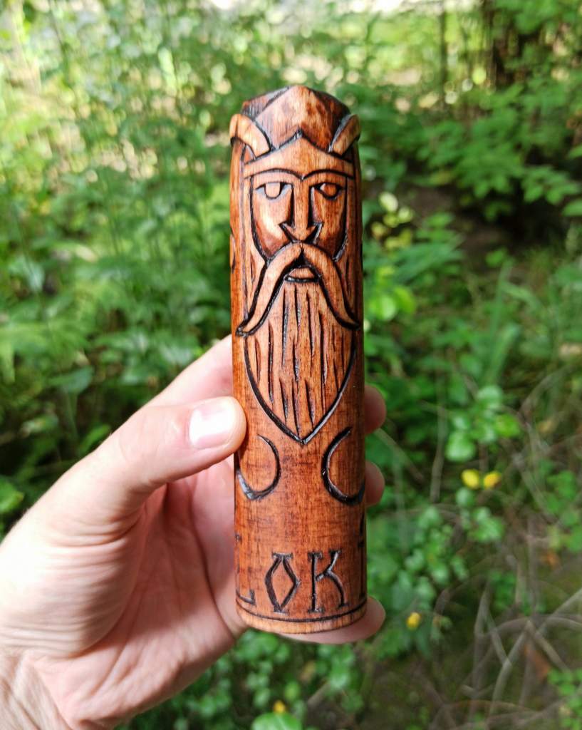 Loki wood carved figurine