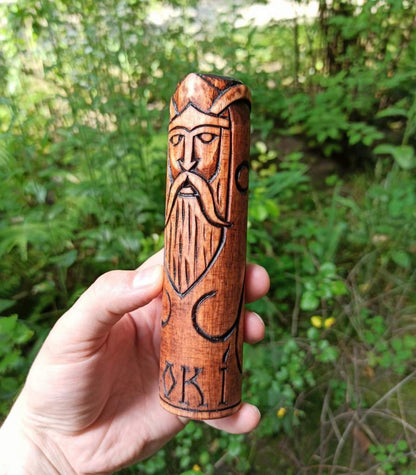 Loki wood carved figurine