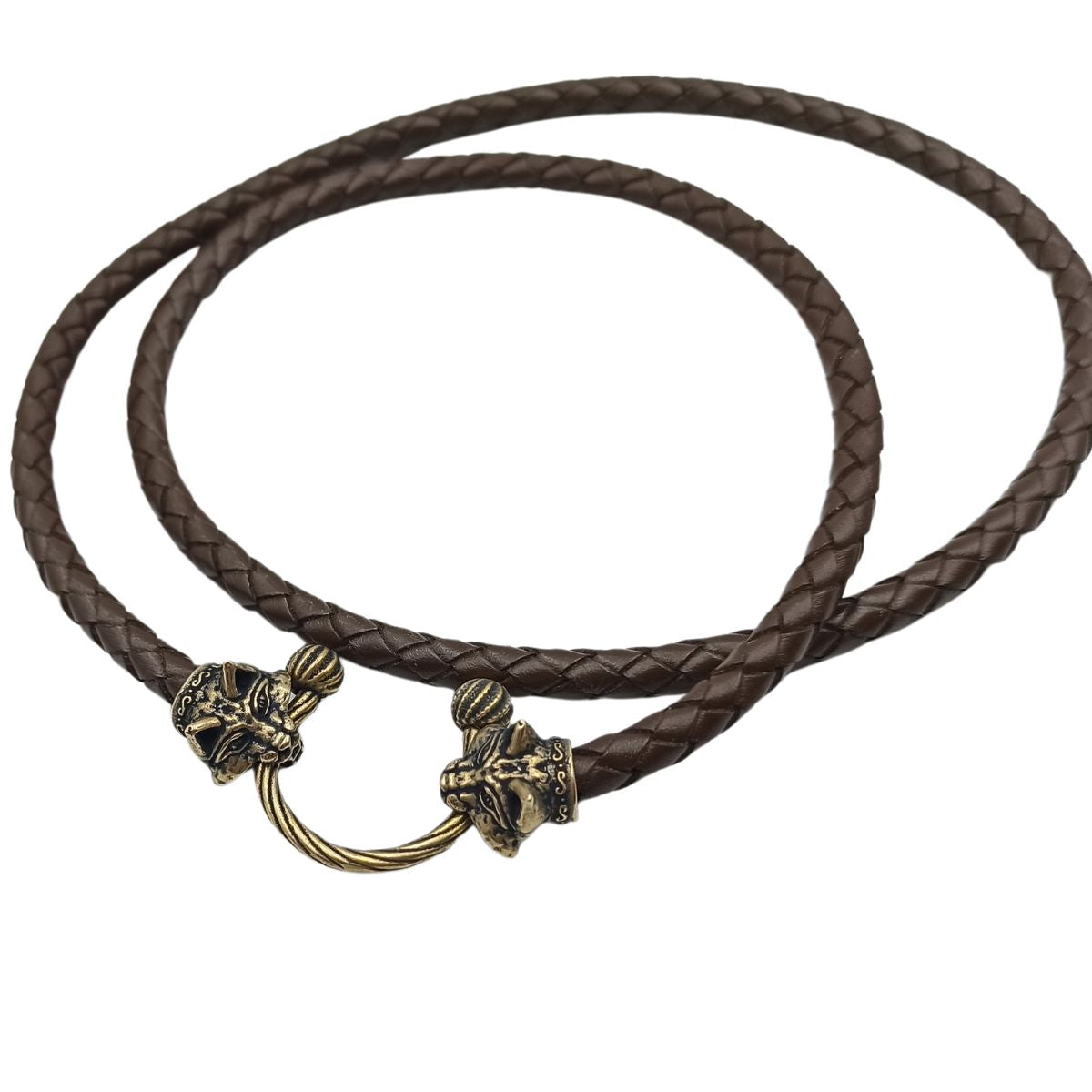 Lynx cat leather necklace   