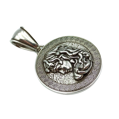 Medusa Gorgon silver pendant