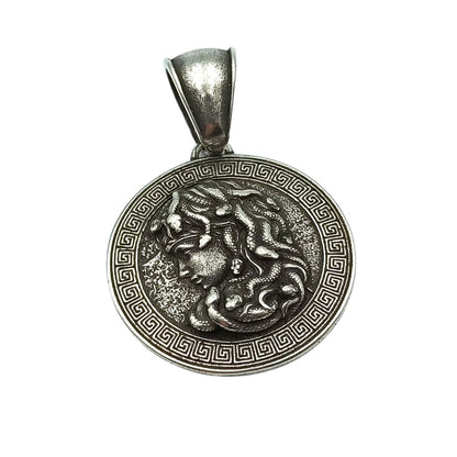 Medusa Gorgon silver plated pendant