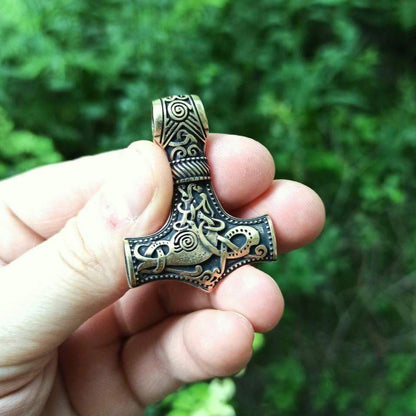 Mammen style Mjolnir bronze pendant