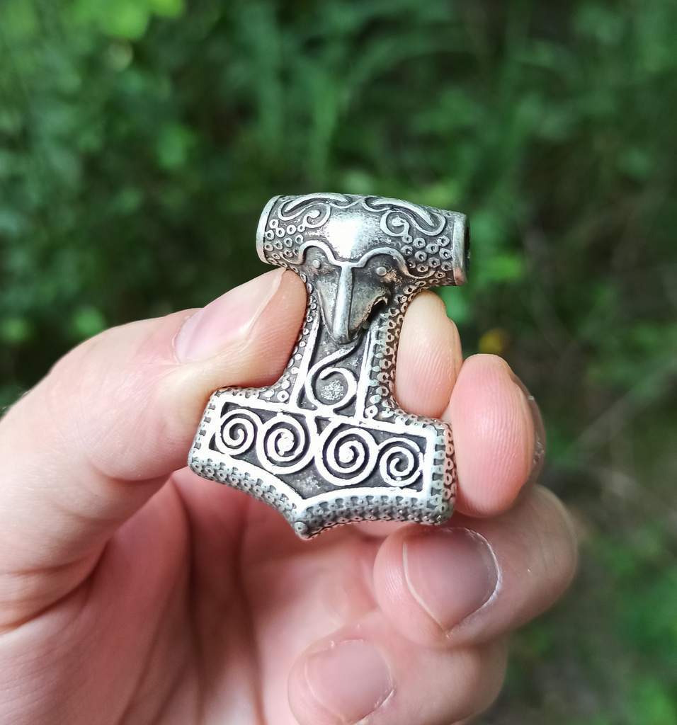 Mjolnir from Skane replica silver plated pendant   