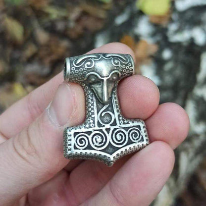 Mjolnir from Skane replica silver plated pendant