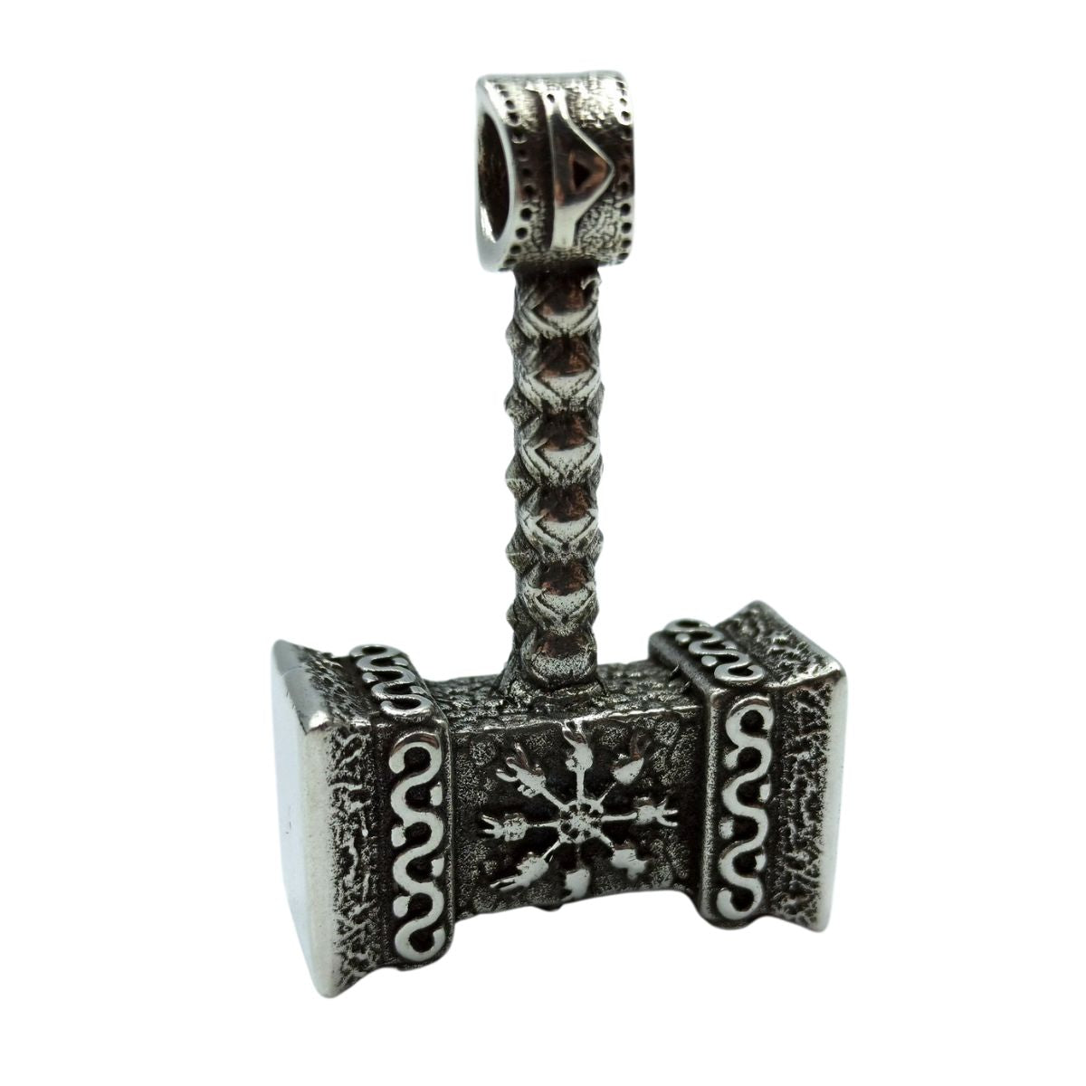 Mjolnir with runes silver pendant