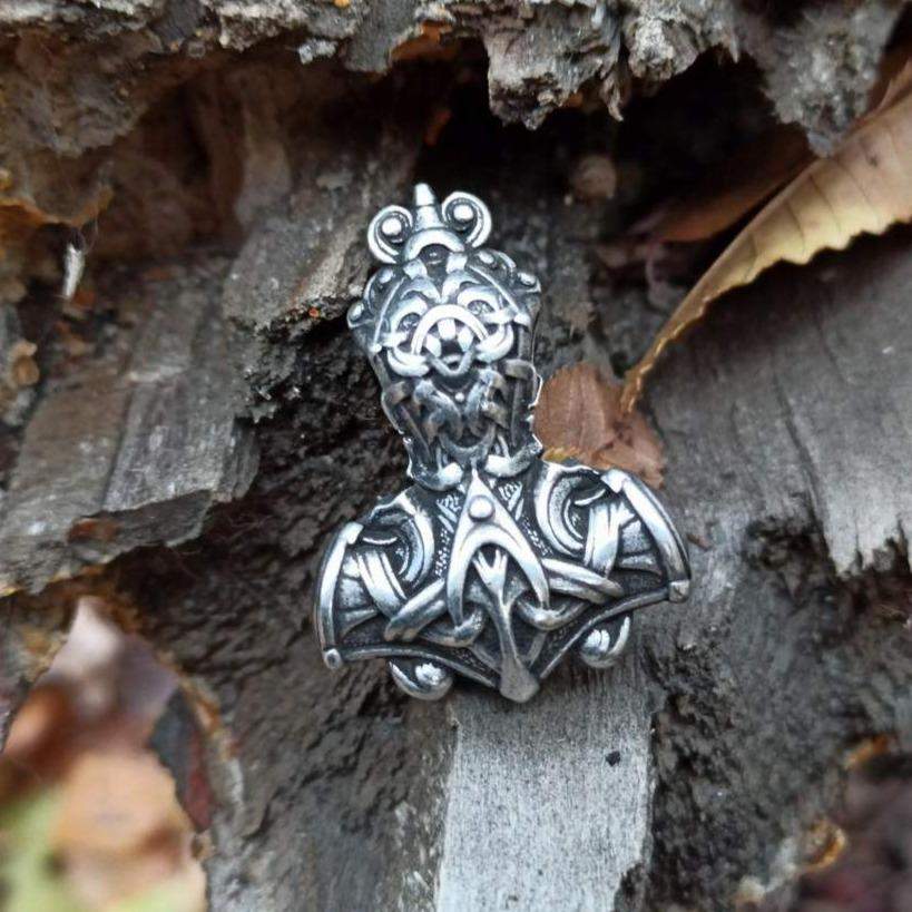 Mjolnir silver plated pendant