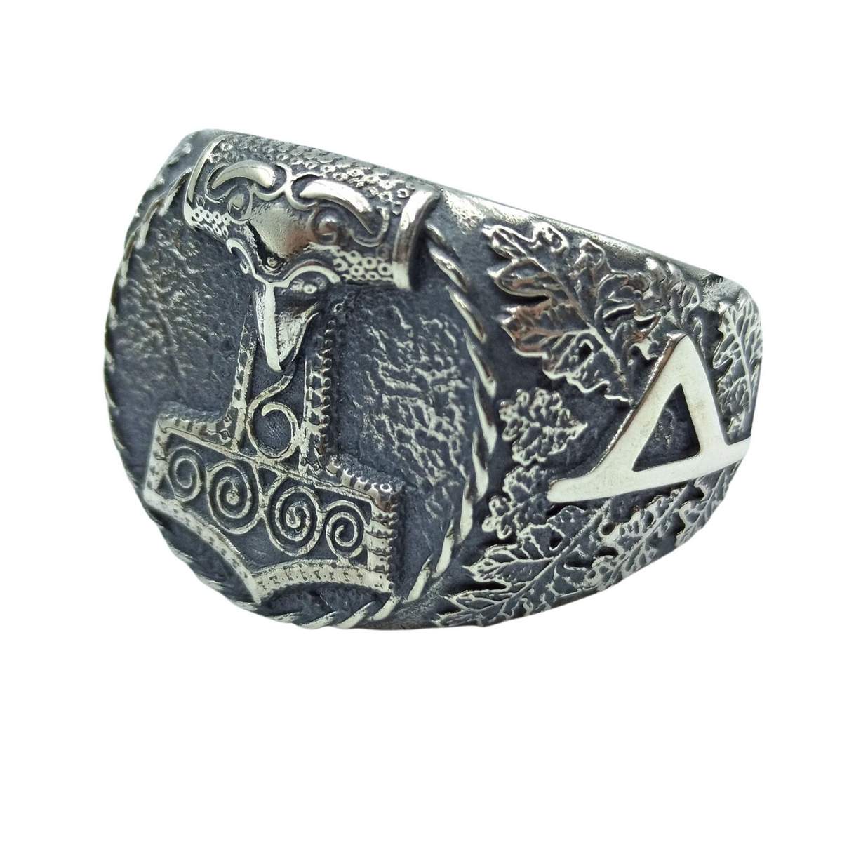 Mjolnir silver signet ring 6 US/CA  