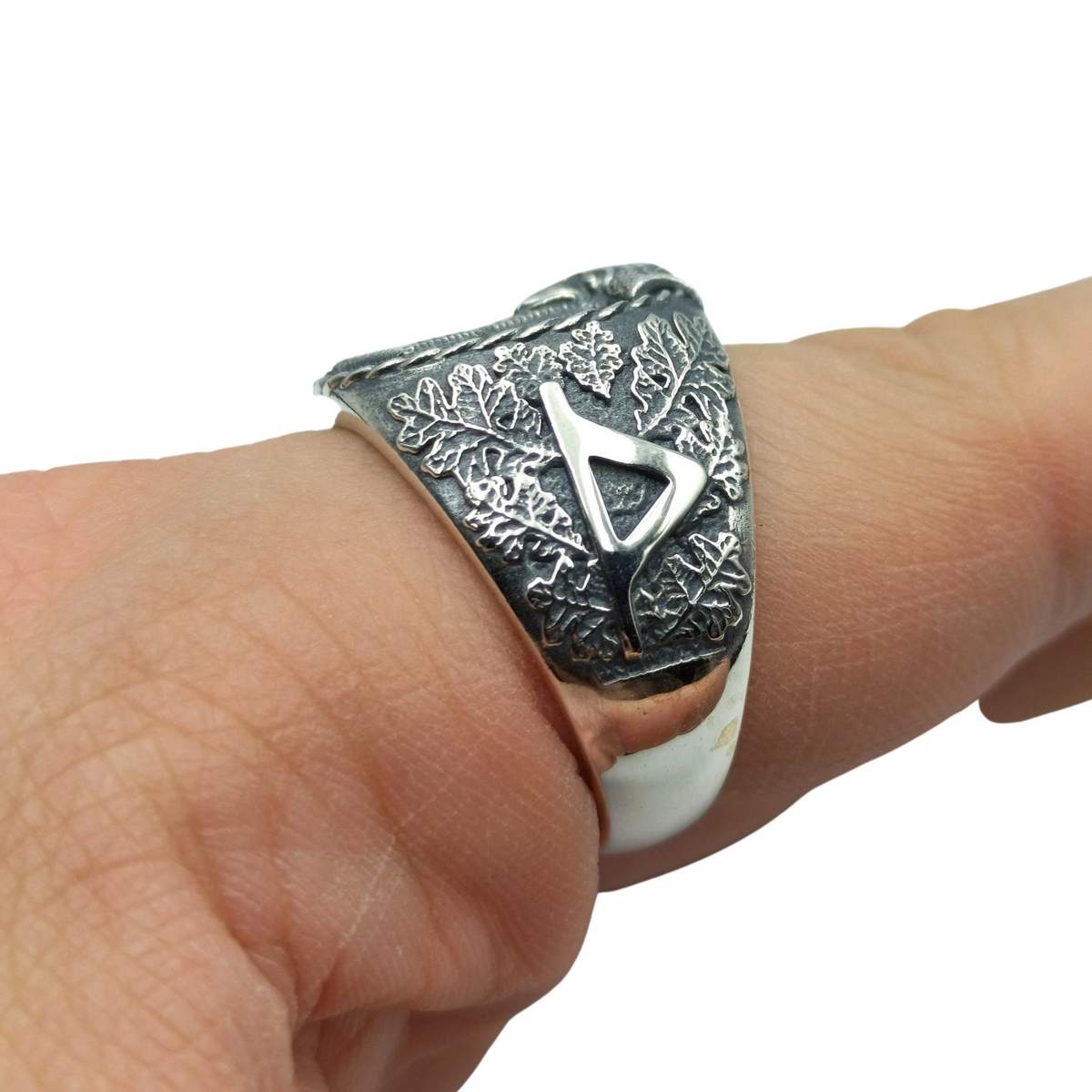 Mjolnir silver signet ring