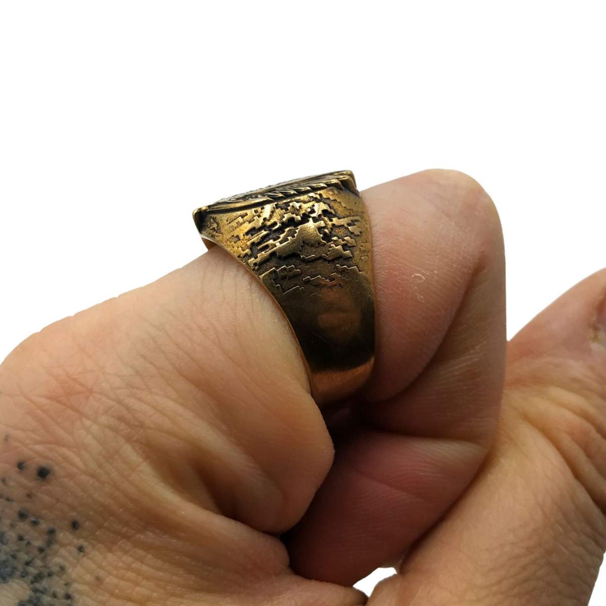 Ukrainian marines signet ring from bronze