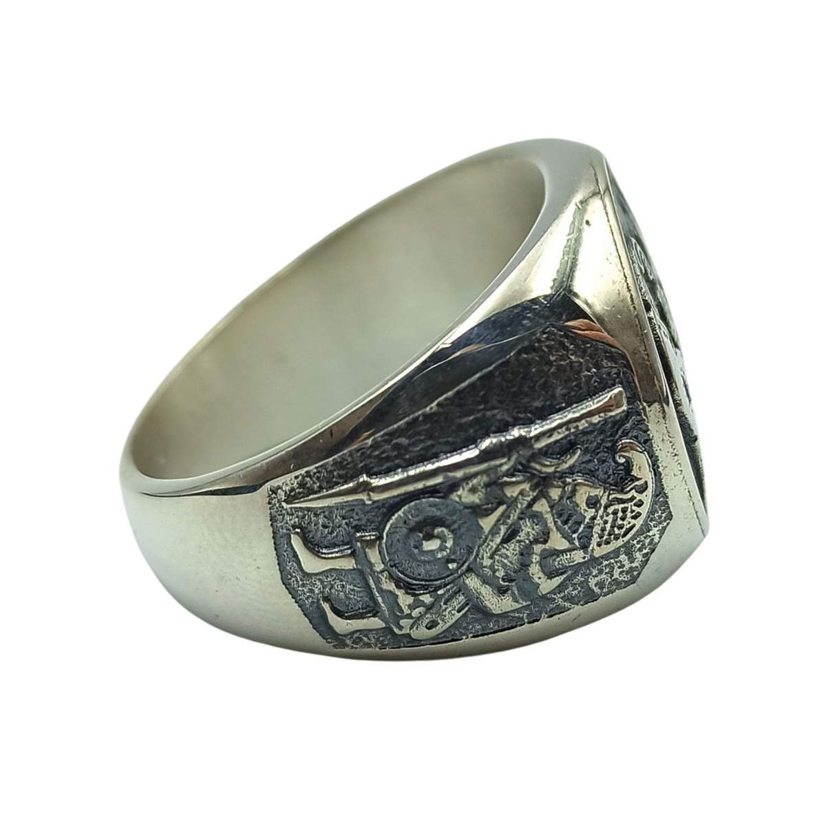 Norse raven silver ring   
